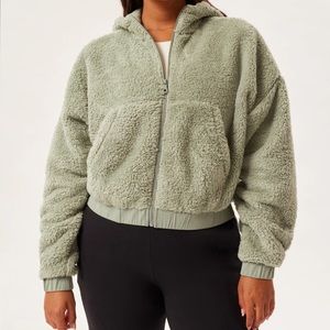 Girlfriend Collective Agave Recycled Fleece Bomber XS